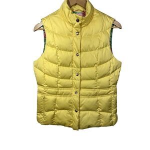 LILLY PULITZER Women's Lauren Quilted Puffer Vest Starfruit Yellow Size Medium